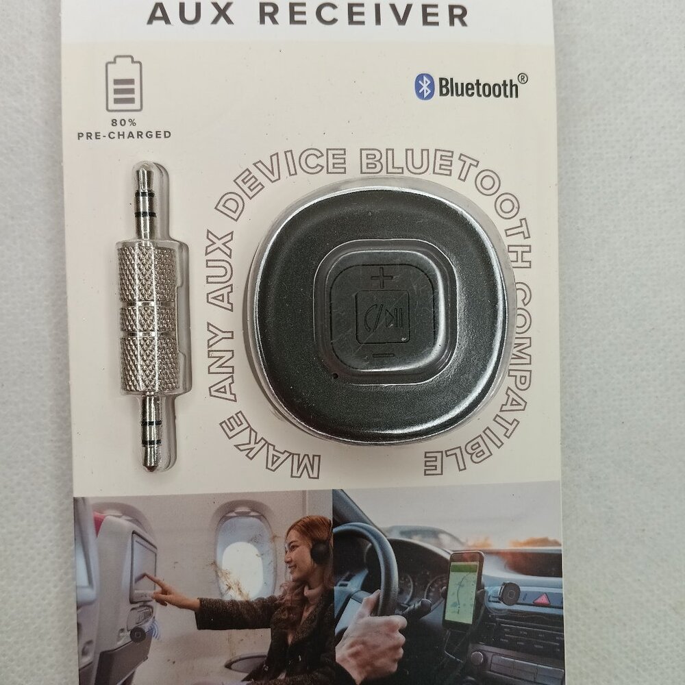 Bluetooth AUX Receiver - Make Any Aux Device Bluetooth Compatible - Black, new